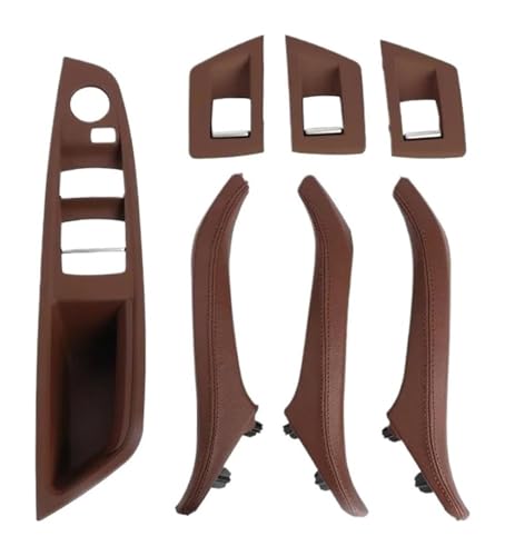 KBKEUBUAD Türgriff Handschuh Für 5er F10 F11 2010–2017 RHD Innentürgriff Leder Armlehne Panel Ohne Spiegel Klappknopf(rot,LHD) von KBKEUBUAD