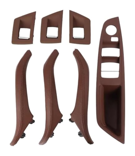 KBKEUBUAD Türgriff Handschuh Für 5er F10 F11 2010–2017 RHD Innentürgriff Leder Armlehne Panel Ohne Spiegel Klappknopf(rot,RHD) von KBKEUBUAD