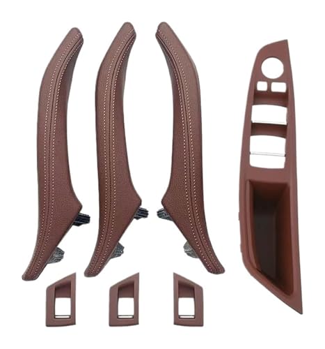KBKEUBUAD Türgriff Handschuh Für 5er F10 F11 F18 520i 523i 525i 528i 535i 2010–2017 LHD RHD Auto-Armlehne Innentür Leder-Zuggriff(Red Brown,RHD) von KBKEUBUAD
