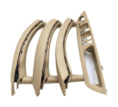 KBKEUBUAD Türgriff Handschuh Für B&MW X5 X6 E70 E71 2007-2014 7-teiliges Set LHD RHD Fensterschalter Panel Zuggriff Mit Lederbezug(Beige,RHD) von KBKEUBUAD