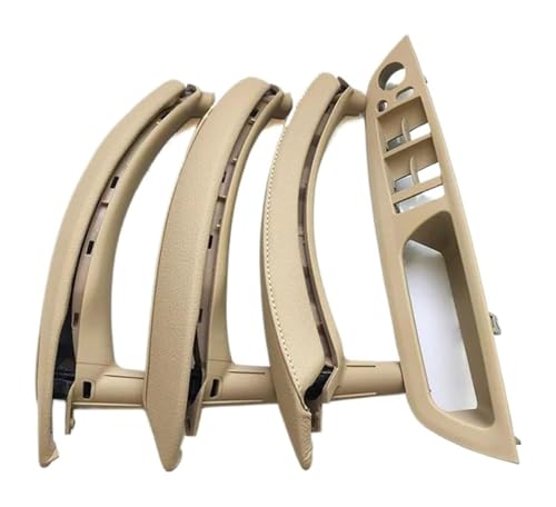 KBKEUBUAD Türgriff Handschuh Für B&MW X5 X6 E70 E71 2007-2014 7-teiliges Set LHD RHD Fensterschalter Panel Zuggriff Mit Lederbezug(Beige,RHD) von KBKEUBUAD