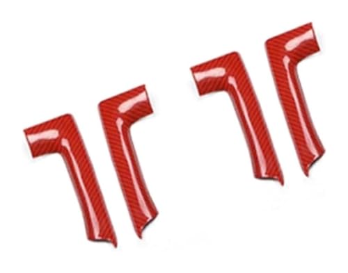 KBKEUBUAD Türgriff Handschuh Für VW Für G&olf 6 GTI MK6 2009-2014 Innen Tür Panel Pull Streifen Griff Red Carbon Fiber(B Front x Rear) von KBKEUBUAD