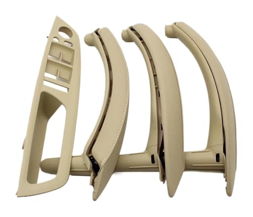 KBKEUBUAD Türgriff Handschuh Für X5 Für X6 E70 E71 2007-2014 LHD RHD 7-teiliges Set Innentür-Fenster-Schalttafel-Zuggriff Mit Lederbezug(Beige,LHD) von KBKEUBUAD