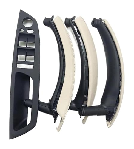 KBKEUBUAD Türgriff Handschuh Für X5 Für X6 E70 E71 2007-2014 LHD RHD 7-teiliges Set Innentür-Fenster-Schalttafel-Zuggriff Mit Lederbezug(Creamy,LHD) von KBKEUBUAD