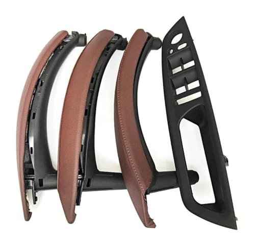 KBKEUBUAD Türgriff Handschuh Für X5 Für X6 E70 E71 2007-2014 LHD RHD 7-teiliges Set Innentür-Fenster-Schalttafel-Zuggriff Mit Lederbezug(Red Brown,RHD) von KBKEUBUAD