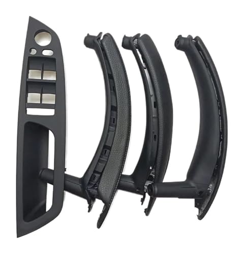 KBKEUBUAD Türgriff Handschuh Für X5 Für X6 E70 E71 2007-2014 LHD RHD 7-teiliges Set Innentür-Fenster-Schalttafel-Zuggriff Mit Lederbezug(Schwarz,LHD) von KBKEUBUAD
