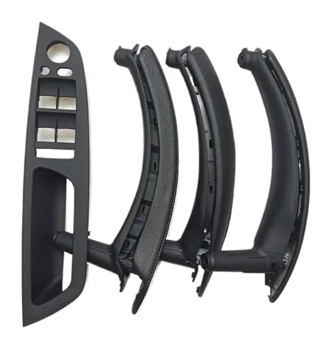 KBKEUBUAD Türgriff Handschuh Für X5 Für X6 E70 E71 E72 2007-2014 LHD Innentürgriff Mit Lederabdeckung Montage Komplettset(Schwarz) von KBKEUBUAD