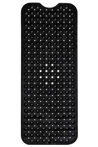1 Stück Badematte, große rutschfeste Badewannen- und Duschmatte, extra Lange 101,6 x 40, cm Badezimmermatten for Badewanne, Anti-Rutsch-Badematten Für Badewannen(Black) von KBLDOPN