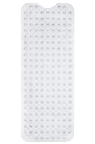1 Stück Badematte, große rutschfeste Badewannen- und Duschmatte, extra Lange 101,6 x 40, cm Badezimmermatten for Badewanne, Anti-Rutsch-Badematten Für Badewannen(White) von KBLDOPN