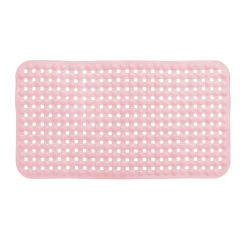 1 Stück PVC rutschfeste Badezimmermatte, schnell trocknende Fußmassage, wasserdichte Duschmatte mit Saugnapf, weiche und Bequeme Badewannenmatte Für Badewannen(Pink) von KBLDOPN