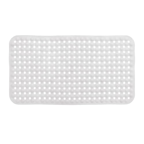 1 Stück PVC rutschfeste Badezimmermatte, schnell trocknende Fußmassage, wasserdichte Duschmatte mit Saugnapf, weiche und Bequeme Badewannenmatte Für Badewannen(White) von KBLDOPN