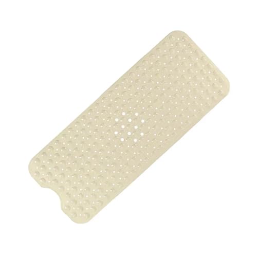 100 x 40 cm Badewannen-Duschmatte, rutschfeste und extra große Badewannenmatte mit Saugnäpfen, maschinenwaschbare Badezimmermatten Abfluss Für Badewannen(Beige) von KBLDOPN