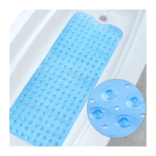 40 * 100 cm Matte Badewanne Bad PVC Große Sicherheit Dusche rutschfeste Badematten Mit Saugnäpfen Boden Für Badewannen(Transparent Blue) von KBLDOPN