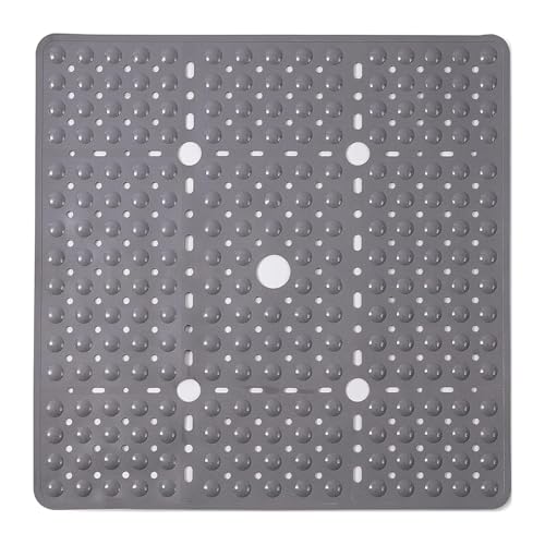 69 * 69 cm Matte Badewanne Dusche Matten for Innen PVC Große Sicherheit rutschfest Mit Saugnäpfen Boden Für Badewannen(Solid Gray) von KBLDOPN