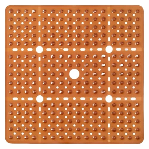 69 * 69 cm Matte Badewanne Dusche Matten for Innen PVC Große Sicherheit rutschfest Mit Saugnäpfen Boden Für Badewannen(Transparent Brown) von KBLDOPN