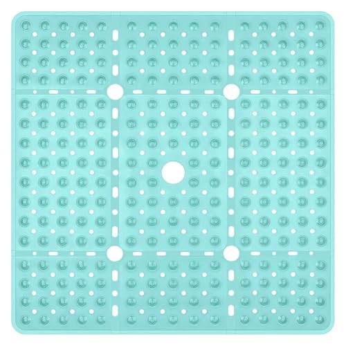 69 * 69 cm Matte Badewanne Dusche Matten for Innen PVC Große Sicherheit rutschfest Mit Saugnäpfen Boden Für Badewannen(Transparent Green) von KBLDOPN