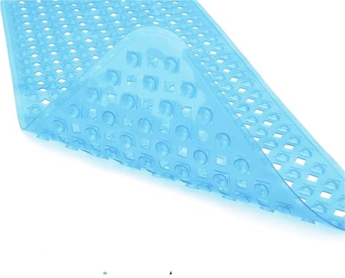 Anti-Rutsch-Matte for Zuhause, Badezimmer, mit rautenförmigem, undichtem Loch, Badewannenmatte, Saugnapf, PVC-Bodenfußmatte Für Badewannen(Translucent Blue,70-40cm) von KBLDOPN