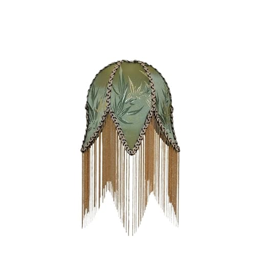 Antiker Lampenschirm Blatt Jacquard Nachttisch Exquisite Mini Schreibtischlampenabdeckung mit Quasten Für Tischlampen, Stehlampen von KBLDOPN