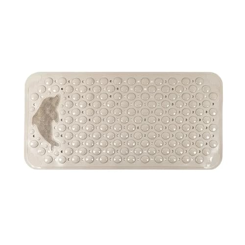 Badezimmer Anti-Rutsch-Matte PVC Dusche Anti-Fall-Matte Massage Saugnapf Bodenmatte mit Entwässerungsloch Für Badewannen(Khaki,70CMx35CM) von KBLDOPN