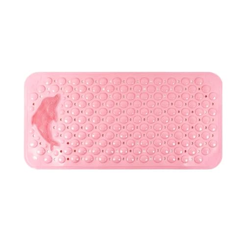 Badezimmer Anti-Rutsch-Matten PVC Dusche Anti-Fall-Fußmatte Massage Saugnapf mit Ablaufloch Bodenmatte Für Badewannen(Pink,75CMx44CM) von KBLDOPN