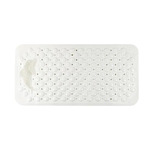 Badezimmer Anti-Rutsch-Matten PVC Dusche Anti-Fall-Fußmatte Massage Saugnapf mit Ablaufloch Bodenmatte Für Badewannen(Whtie,70CMx35CM) von KBLDOPN