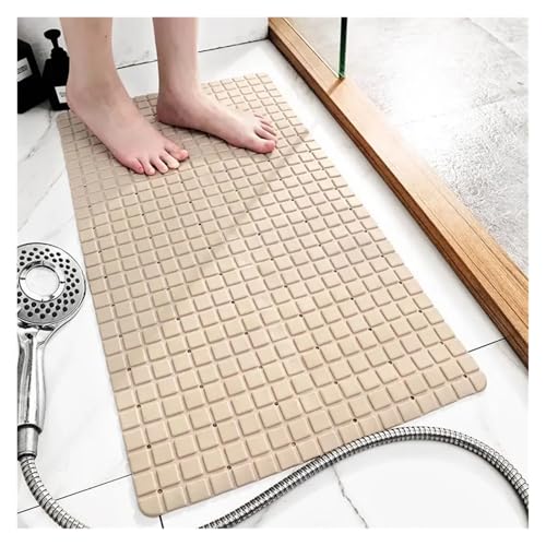 Badezimmer PTE Anti-Rutsch-Duschmatte, Massagematte mit Saugnapf, Schnellablauf, Badematte, Bodenkissen Ablaufloch, Badteppich Für Badewannen(Khaki,40x70cm) von KBLDOPN