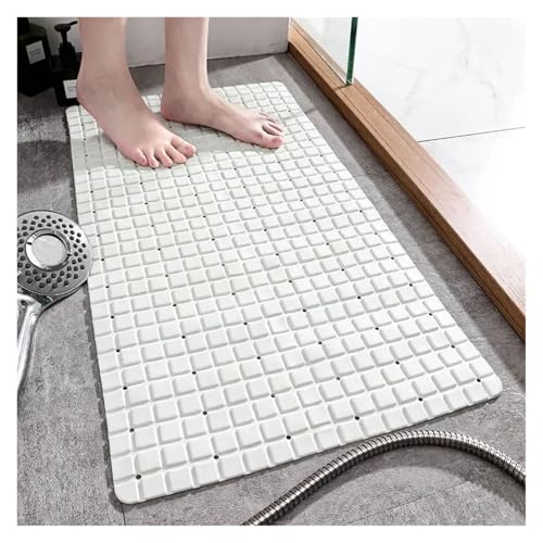 Badezimmer PTE Anti-Rutsch-Duschmatte, Massagematte mit Saugnapf, Schnellablauf, Badematte, Bodenkissen Ablaufloch, Badteppich Für Badewannen(White,50x50cm) von KBLDOPN
