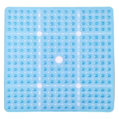 Badezimmermatte, große quadratische Duschmatte, Rutschfester Duschboden, sicherer Saugnapf, Abflusslöcher, Badezimmerteppich Für Badewannen(Transparent) von KBLDOPN