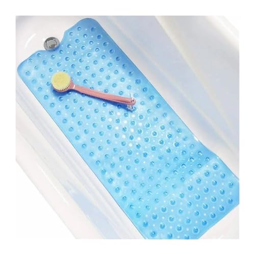 Extra Lange rutschfeste Badewannenmatte, Badezimmer-Duschmatte, transparent, maschinenwaschbar for Kinder, Kleinkinder, Senioren Für Badewannen(100x70CM Blue) von KBLDOPN