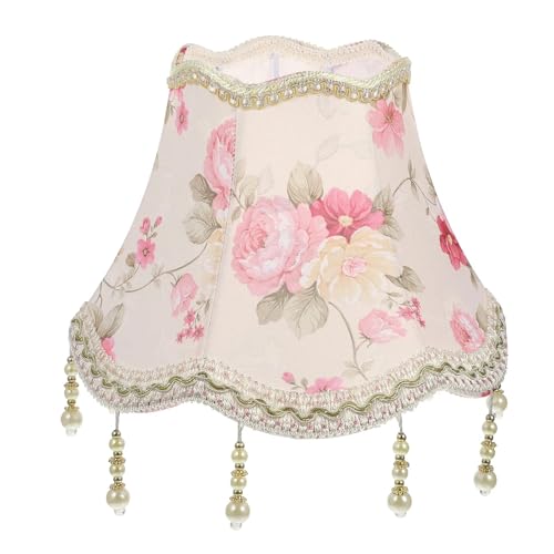 Fransenstoff Rosa Glocke Tischlampenschirme Vintage Tuch Lampenschirm Schlafzimmer Lampenabdeckung Wohnbeleuchtung Dekor Für Tischlampen, Stehlampen von KBLDOPN