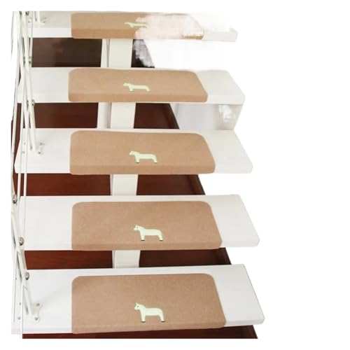 KBLDOPN 1/14PCS Treppenmatte Stufenmatte Bodenmatte Fußmatte Teppich Stufe rutschfeste Matte PVC Kleberfrei Selbstklebend Leuchtend Dekorativ Für Holzstufen Boden(10,14PCS 55X22X4.5CM) von KBLDOPN