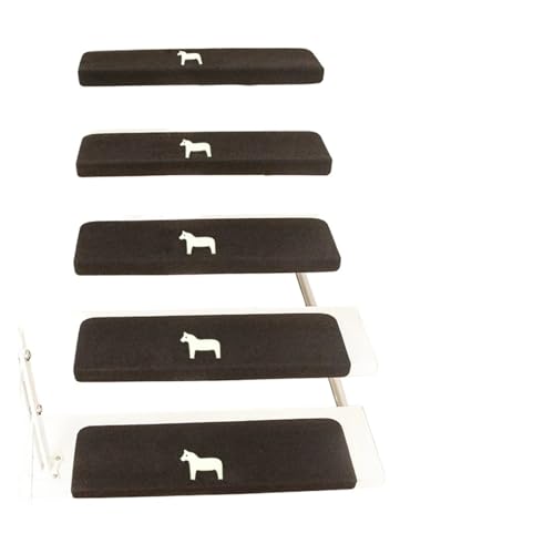 KBLDOPN 1/14PCS Treppenmatte Stufenmatte Bodenmatte Fußmatte Teppich Stufe rutschfeste Matte PVC Kleberfrei Selbstklebend Leuchtend Dekorativ Für Holzstufen Boden(11,14PCS 55X22X4.5CM) von KBLDOPN