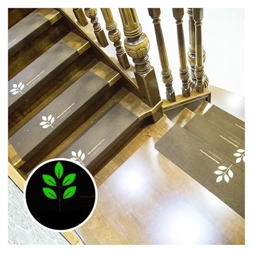 KBLDOPN 1/14PCS Treppenmatte Stufenmatte Bodenmatte Fußmatte Teppich Stufe rutschfeste Matte PVC Kleberfrei Selbstklebend Leuchtend Dekorativ Für Holzstufen Boden(5,1PCS 55X22X4.5CM) von KBLDOPN