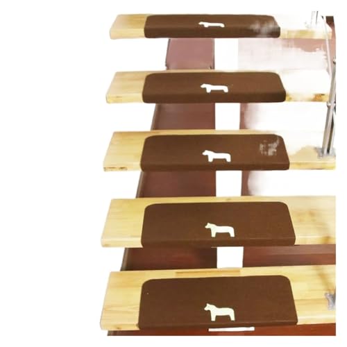 KBLDOPN 1/14PCS Treppenmatte Stufenmatte Bodenmatte Fußmatte Teppich Stufe rutschfeste Matte PVC Kleberfrei Selbstklebend Leuchtend Dekorativ Für Holzstufen Boden(9,14PCS 55X22X4.5CM) von KBLDOPN