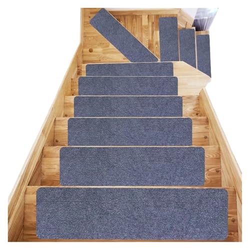 KBLDOPN 20 STÜCKE Treppen rutschfeste Pad Lauffläche Teppichmatte Selbstklebende Bodenmatte Türmatte Stufentreppe Mattiert Wasserdicht und Verschleißfest Für Holzstufen Boden(GRAY-10PCS,76x20) von KBLDOPN