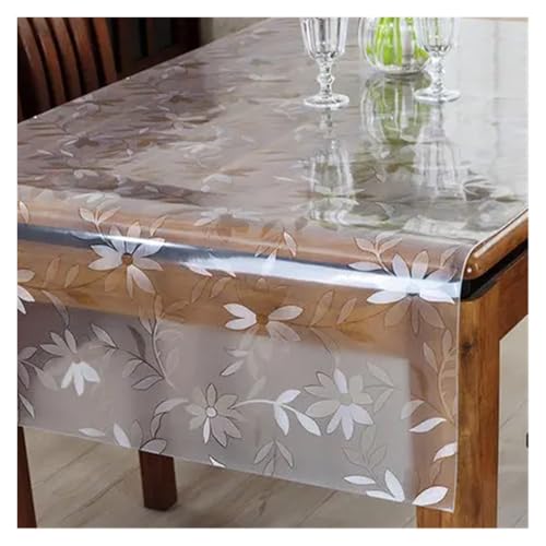 KBLDOPN Tischdecke Transparent 1.5mm Translucent Waterproof Soft Tablecloth Rectangle Table Cloths Coffee Table Mat Table Cover for Kitchen Für Tisch(B 1.5mm,80x80cm) von KBLDOPN