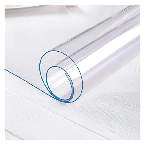 KBLDOPN Tischdecke Transparent PVC Transparent Table Mat Waterproof, Oil-Resistant Soft Glass for Indoor/Outdoor Dining and Coffee Tables Für Tisch(Width 80,Height 40) von KBLDOPN