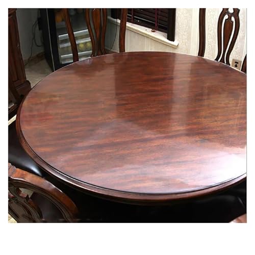 KBLDOPN Tischdecke Transparent Round Tablecloth Transparent Soft Glass Table Mat PVC Waterproof Oilproof Plate Living Room Kitchen Table Cloth Home Decor Für Tisch(Color-01,Diameter 140cm) von KBLDOPN