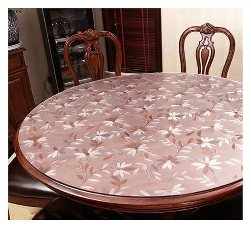 KBLDOPN Tischdecke Transparent Round Tablecloth Transparent Soft Glass Table Mat PVC Waterproof Oilproof Plate Living Room Kitchen Table Cloth Home Decor Für Tisch(Color-08,Diameter 150cm) von KBLDOPN