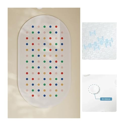 Niedliche Muster PVC Badematte Weiche Massage Fußpolster Duschmatte Sicherer Badezimmerteppich for Kinder zu Hause Badezimmer Für Badewannen(J,60x90cm) von KBLDOPN