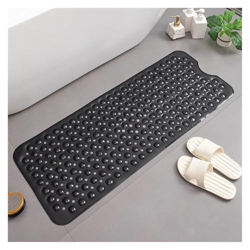 PVC-Badezimmer-Rutschmatte, Badewannen-Massagematte, Haushalts-Teppichmatte, Duschraum-Bodenmatte mit Saugnapf, 100 x 40 cm Für Badewannen(Black 01) von KBLDOPN