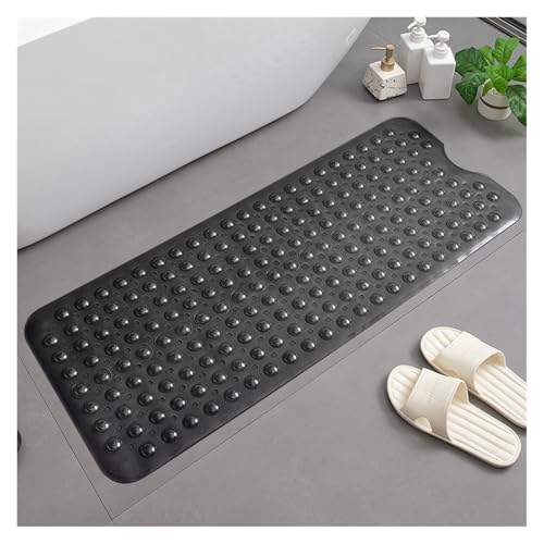 PVC-Badezimmer-Rutschmatte, Badewannen-Massagematte, Haushalts-Teppichmatte, Duschraum-Bodenmatte mit Saugnapf, 100 x 40 cm Für Badewannen(Black 02) von KBLDOPN
