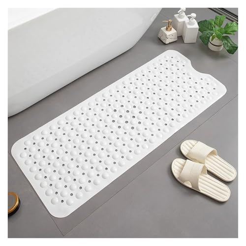 PVC-Badezimmer-Rutschmatte, Badewannen-Massagematte, Haushalts-Teppichmatte, Duschraum-Bodenmatte mit Saugnapf, 100 x 40 cm Für Badewannen(White) von KBLDOPN