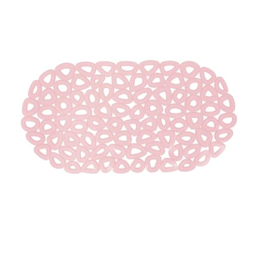 PVC-Boden, leer, oval, Wassertropfen, for Badezimmer, Anti-Rutsch-Matte, Duschbad, Badewanne Für Badewannen(Pink) von KBLDOPN