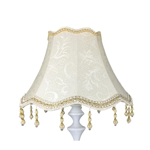 Perle Quaste Tisch Lampen Schatten Tuch Fringe Perlen Abdeckung Retro Schlafzimmer Dekoration Für Tischlampen, Stehlampen(Color-01) von KBLDOPN