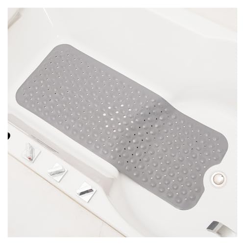 Rechteckige 40 x 100 PVC-Anti-Rutsch-Badewannenmatte, Badezimmer-Massage-Duschmatte, Saugnapf, wasserdichte Bodenmatte for Kinder/Ältere/Behinderte Für Badewannen(Gray) von KBLDOPN