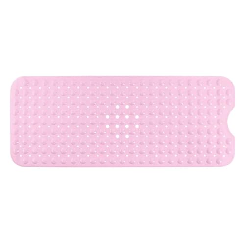 Rechteckige 40 x 100 PVC-Anti-Rutsch-Badewannenmatte, Badezimmer-Massage-Duschmatte, Saugnapf, wasserdichte Bodenmatte for Kinder/Ältere/Behinderte Für Badewannen(Pink) von KBLDOPN