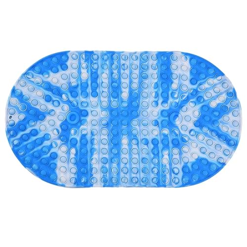 Silikon-Blase-Badematte, Kinder-Badematte, Badewanne, Badezimmer, rutschfeste Matte, weicher Badezimmerteppich, Duschmatte Für Badewannen(Blue White,69x39cm) von KBLDOPN
