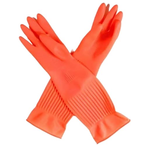 Spülhandschuhe Mit Wash Scrubber 38/45 cm 1 Paar verlängern Geschirrspül-Reinigungshandschuhe aus Silikonkautschuk Geschirrspülhandschuh for Haushaltswäscher Küchenreinigungswerkzeug Für Reinigung, Kü von KBLDOPN