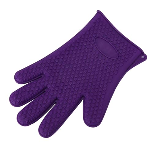 Spülhandschuhe Mit Wash Scrubber Silikonhandschuhe Hitzebeständige Handschuhe Haushaltswärmeisolierung Geeignet for Entfernen von kochendem Wasser und aus der Mikrowelle Für Reinigung, Küche(Purple) von KBLDOPN